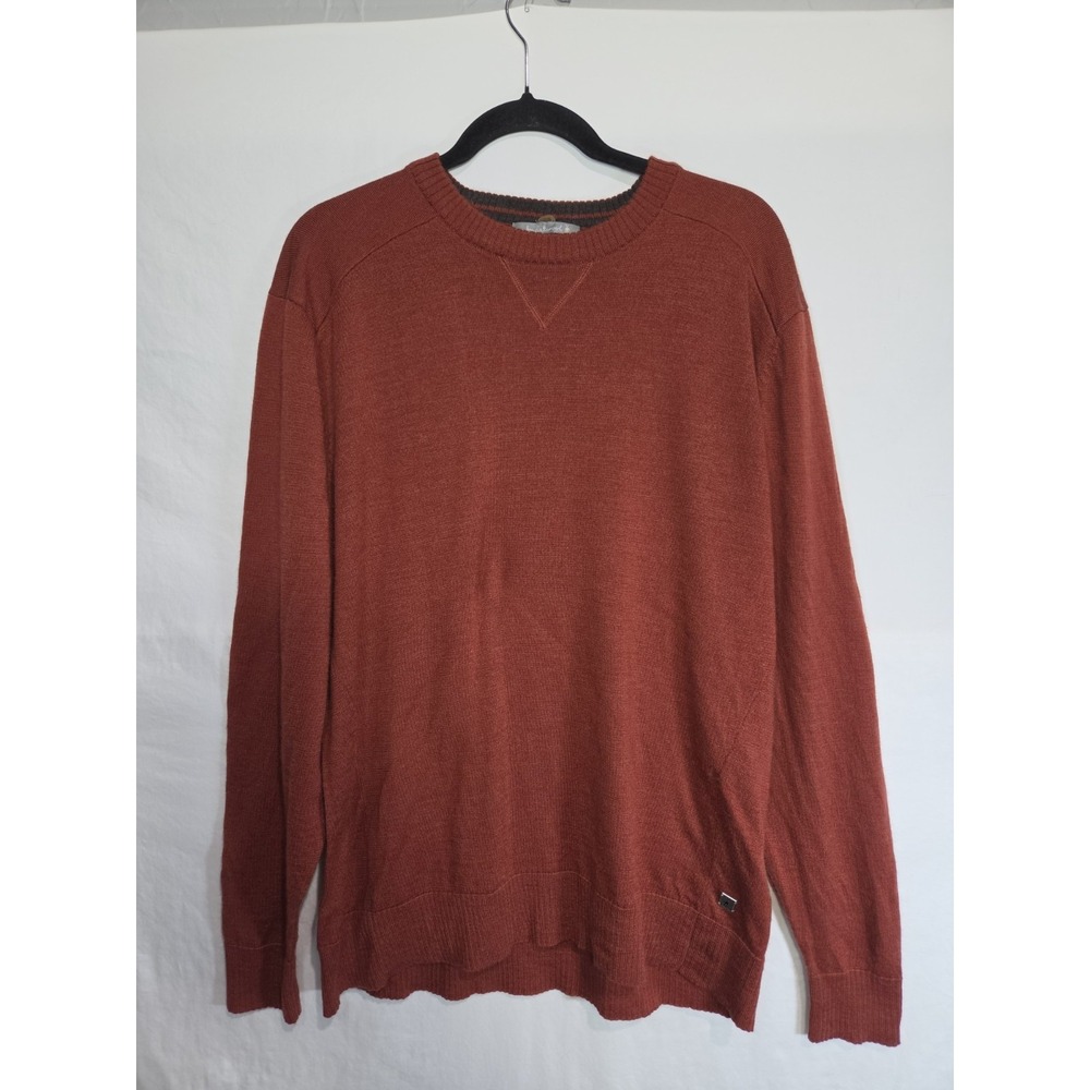 Smartwool Kiva Ridge Sweater Mens XL Rust Orange‎ Merino Wool Blend Pullover